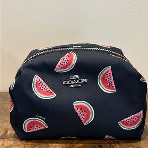 Coach Navy Blue Small Nylon Bag with Watermelon Design